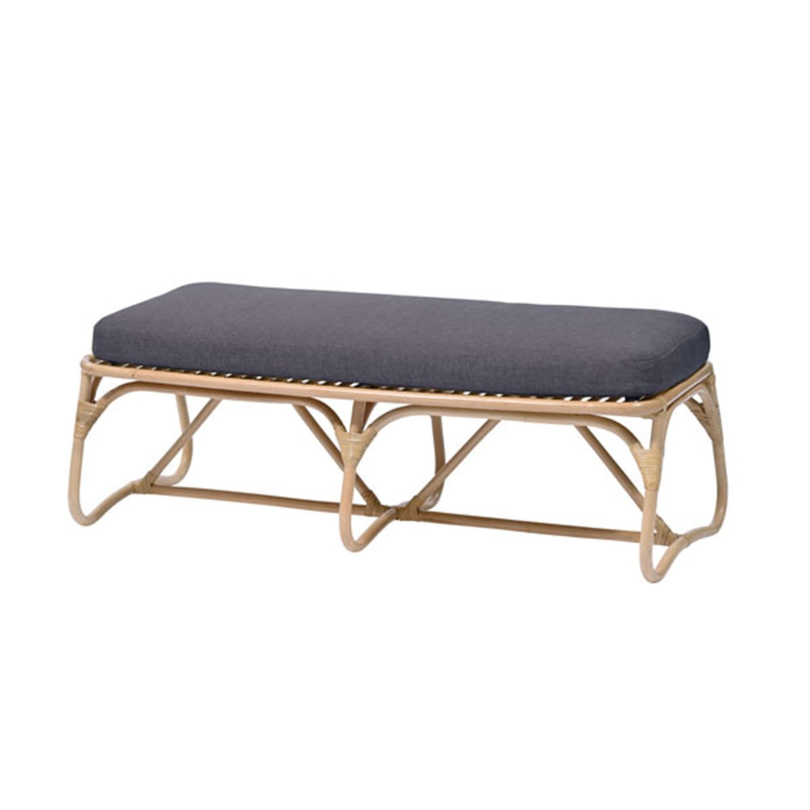 サンフラワーラタン CALM ベンチ ラタン(籐) クッション付き ダークグレー 幅108cm 高さ39cm 低め S203NDL