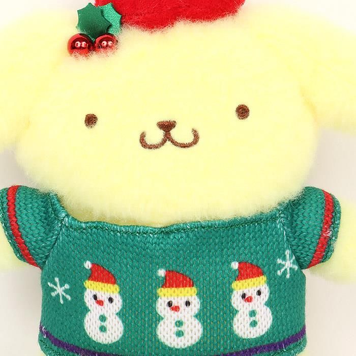 ポムポムプリン マスコットホルダー クリスマスセーターデザイン