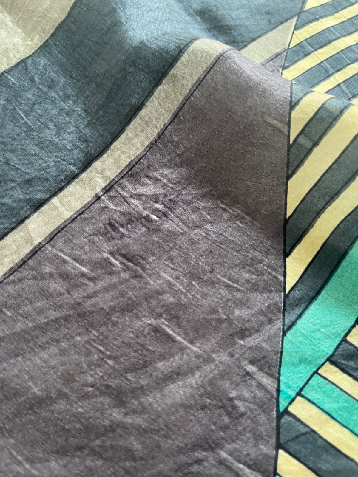 silk geometric art deco scarf