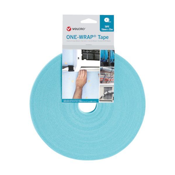 【新品・7営業日以内発送】ヴェルクロ VEL-OW64162 Ｒ上 ＯＮＥ－ＷＲＡＰ Ｒ上 テープ 幅２５ｍｍ×長さ２５ｍ アクア VELOW64162【沖縄離島販売】