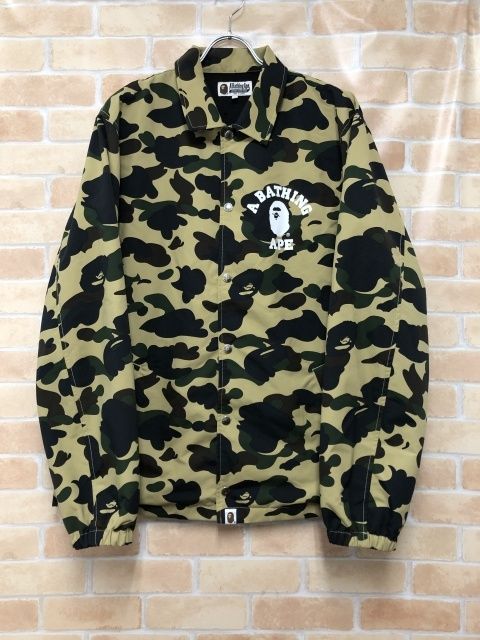 ジャケット・アウター 【】 A BATHING APE アベイシングエイプ 1st Camo Nylon Tussah Coach Jacket グリーン XL 111438569