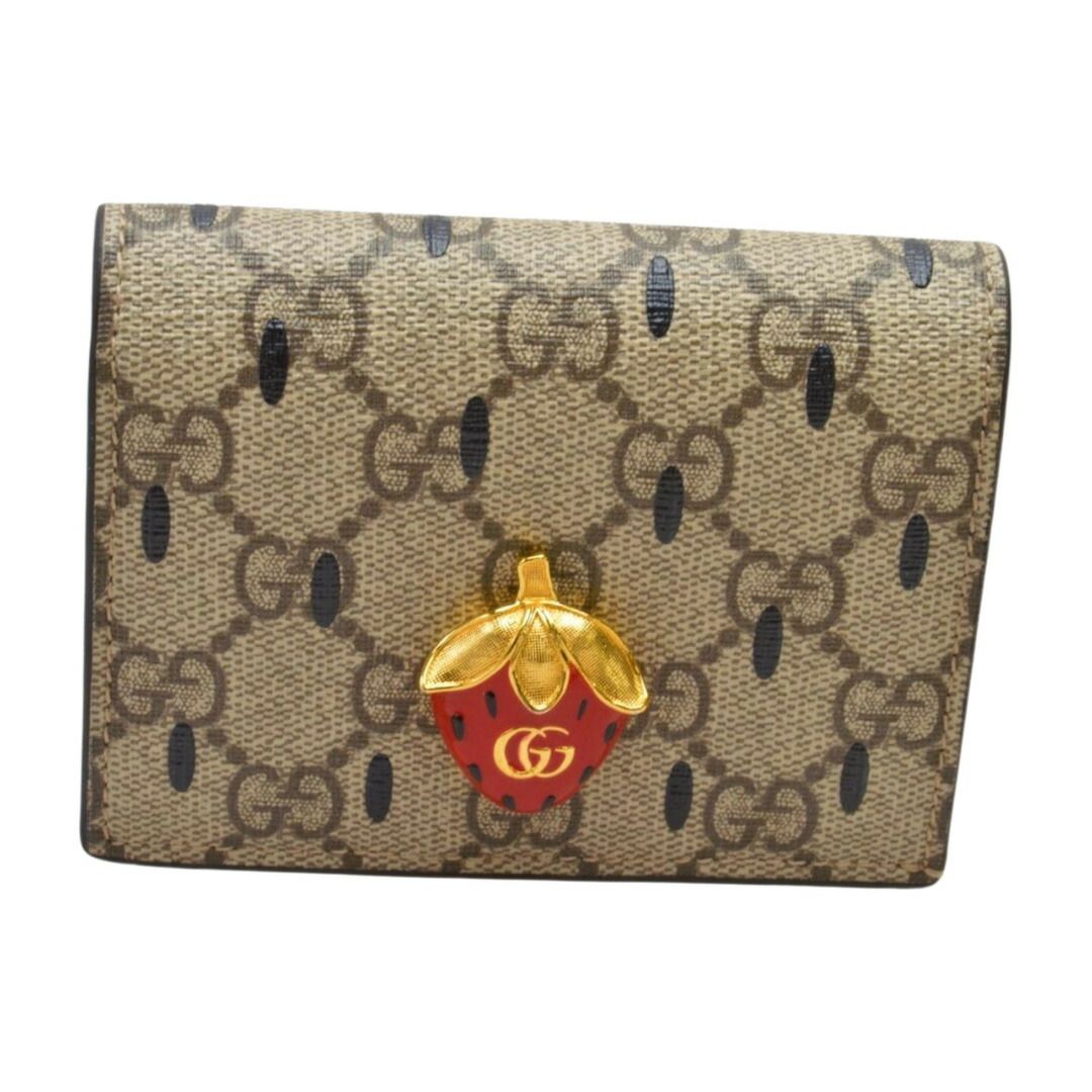 グッチ GUCCI GGスプリーム コンパクトウォレット 財布 PVC×レザー
