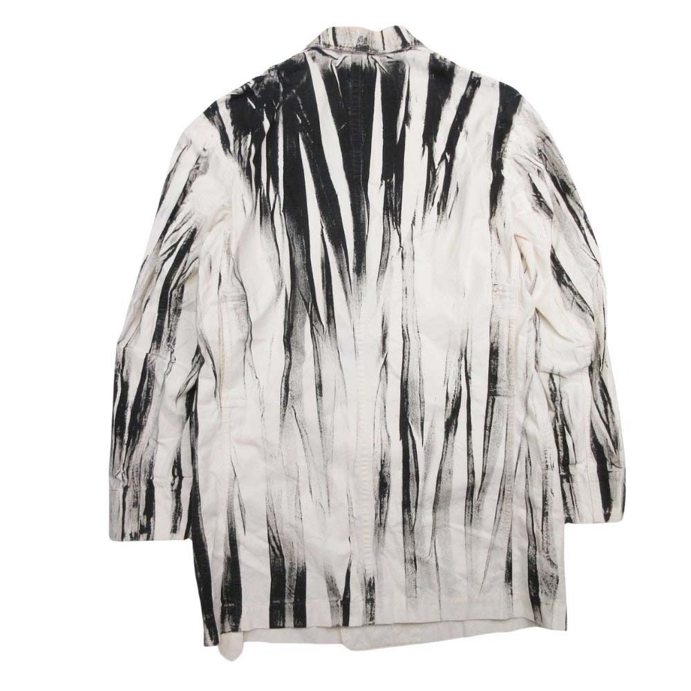 20aw Y s ワイズ ヨウジヤマモト ダブルブレスト ガウンコート ロングジャケット アウター 総柄 1 白 黒 YR-J01-013 レディース 古着 USTAUSTRALIA_COM_AU