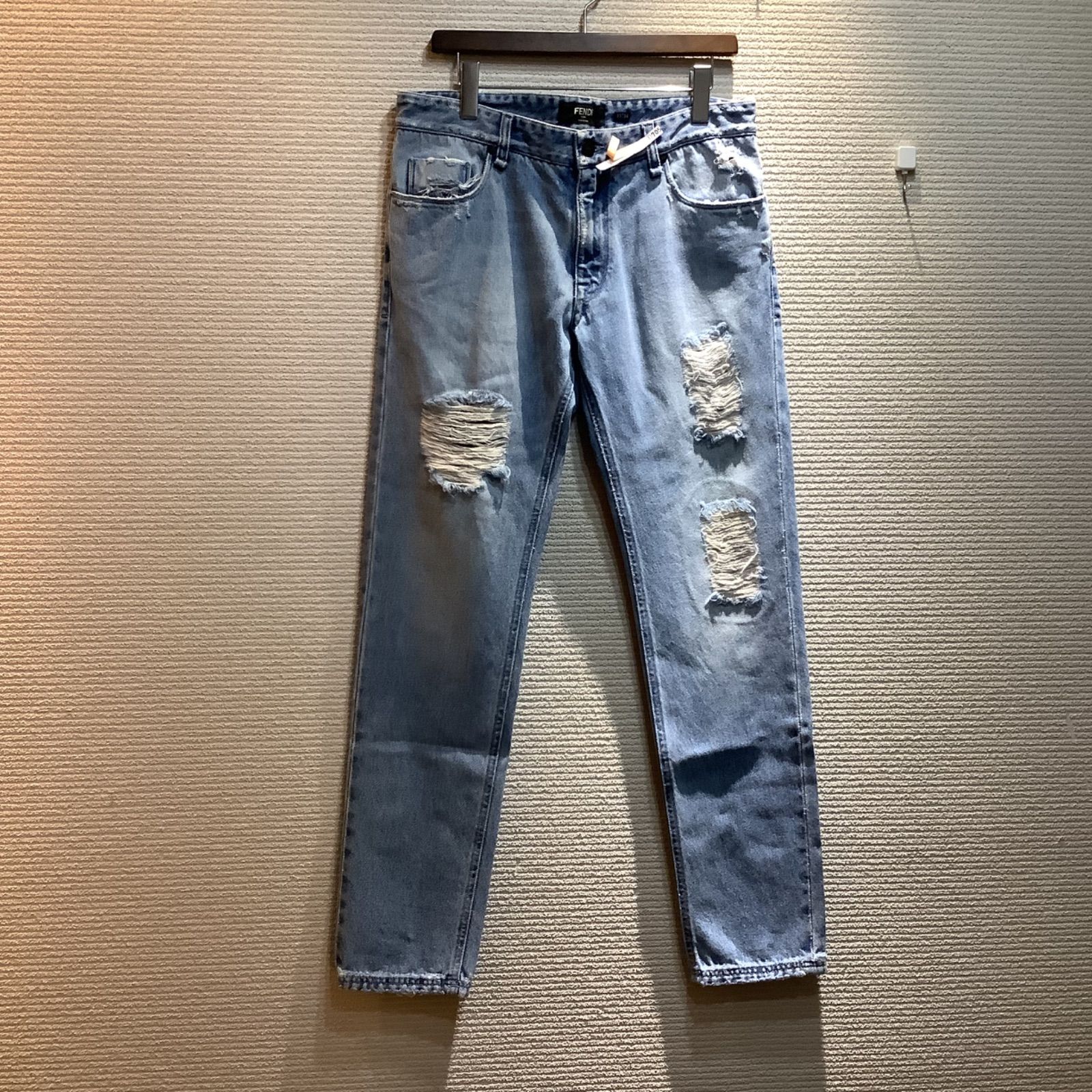 FENDI ズッカ柄　ジーンズ　デニム　フェンディ　ロゴ　denim FENDI】フェンディ『FFロゴ ズッカ柄 ジーンズ size30』FLP201