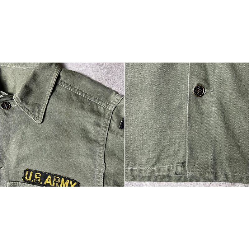 50s 60s 本物 民間 US ARMY 13スター コットン サテン ユーティリティ