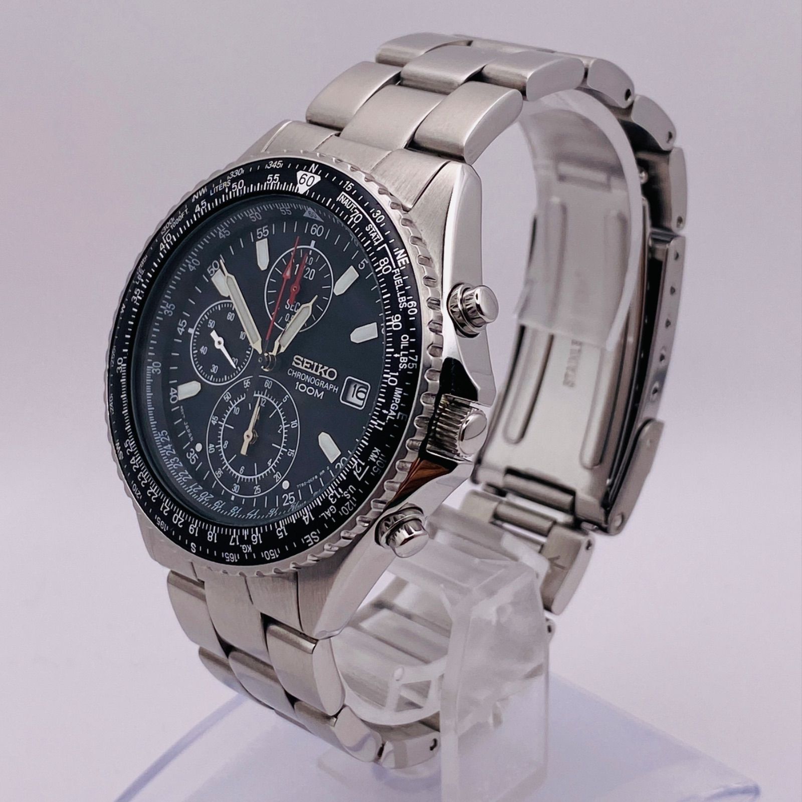 稼働 SEIKO ANA 腕時計 7T92-0CF0 フライトマスター 1784 セイコー