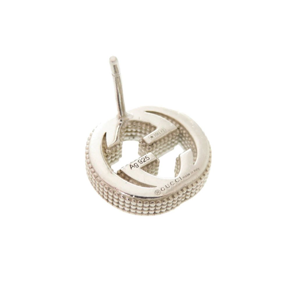 美品 グッチ インターロッキングG シルバー925 ピアス 0593