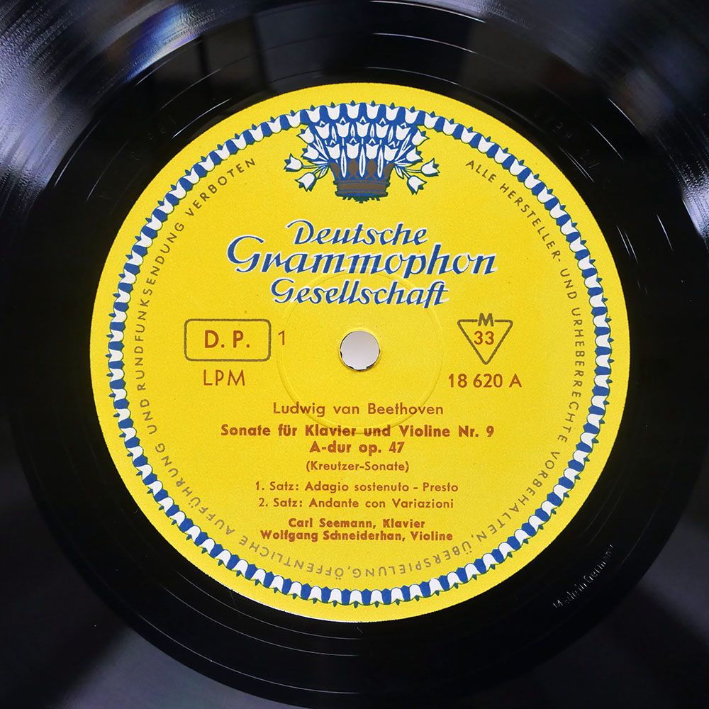 独LP カール・ゼーマン, ヴォルフガン ベートーヴェン ヴァイオリン・ソナタ 第9番 イ長調 作 138120SLPM DEUTSCHE GRAMMOPHON /00260 独 ドイツ盤 ゼーマン/ベートーヴェンピアノとヴァイオリンの