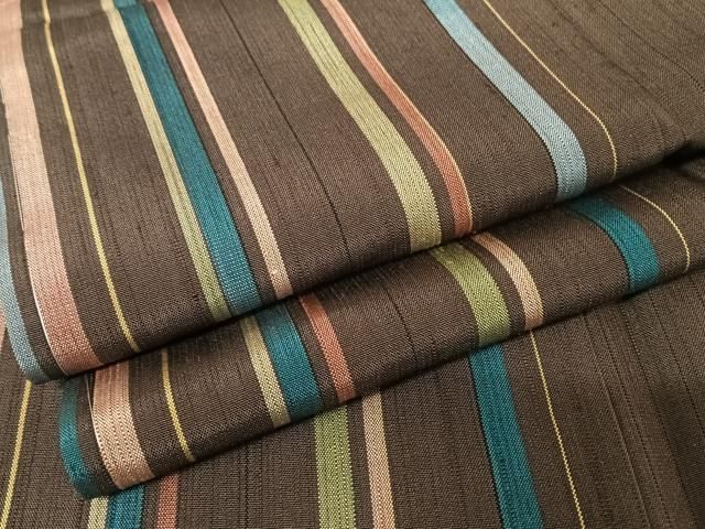 平和屋着物○上質な紬 縞 正絹 逸品 未使用 AAAU0228np