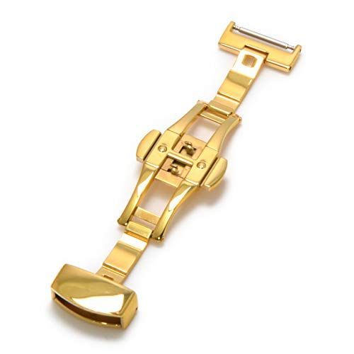 CASSIS[カシス] 普及版ステンレス(304) ステンレススチール 腕時計用バックル PBF D-BUCKLE 304 ピービーエフディーバックル304 16mm ミラーゴールド(艶あり) 交換用工具付き CAYGM304016