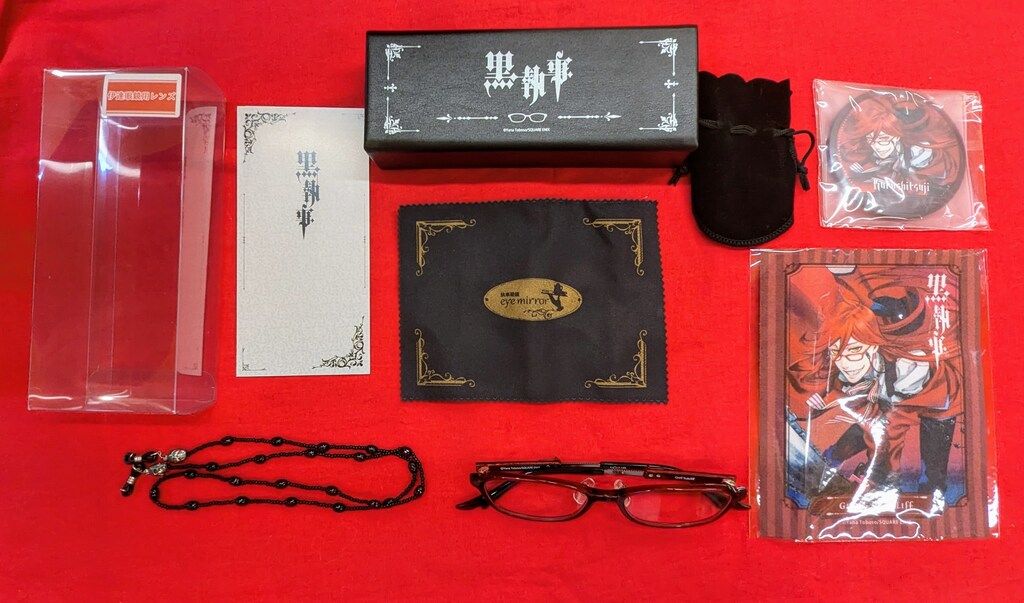 執事眼鏡eyemirror 黒執事 グレル・サトクリフ モデル 受注特典付 4点