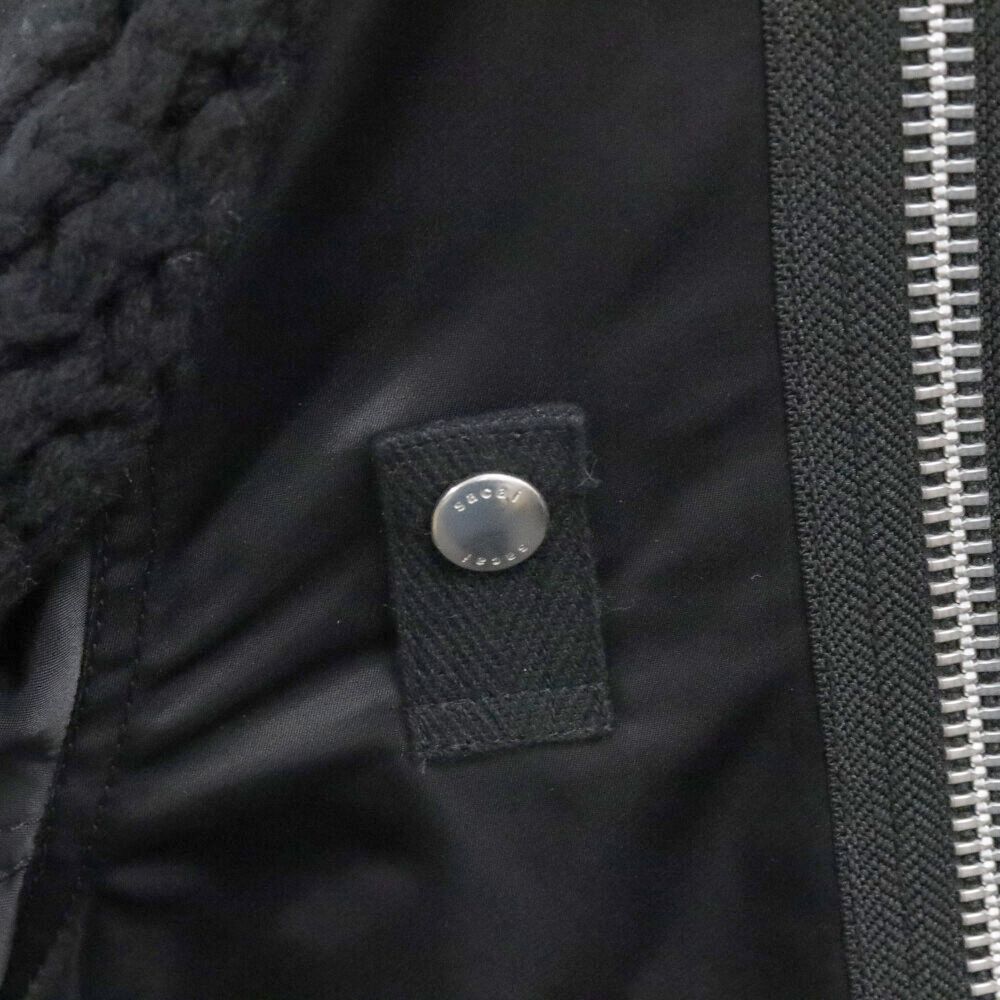 4542【美品】sacai サカイ　ニットジャケット 変形デザイン　ブラック　M Sacai (サカイ) 23AW ニット切り替えデザインブルゾン ジップ