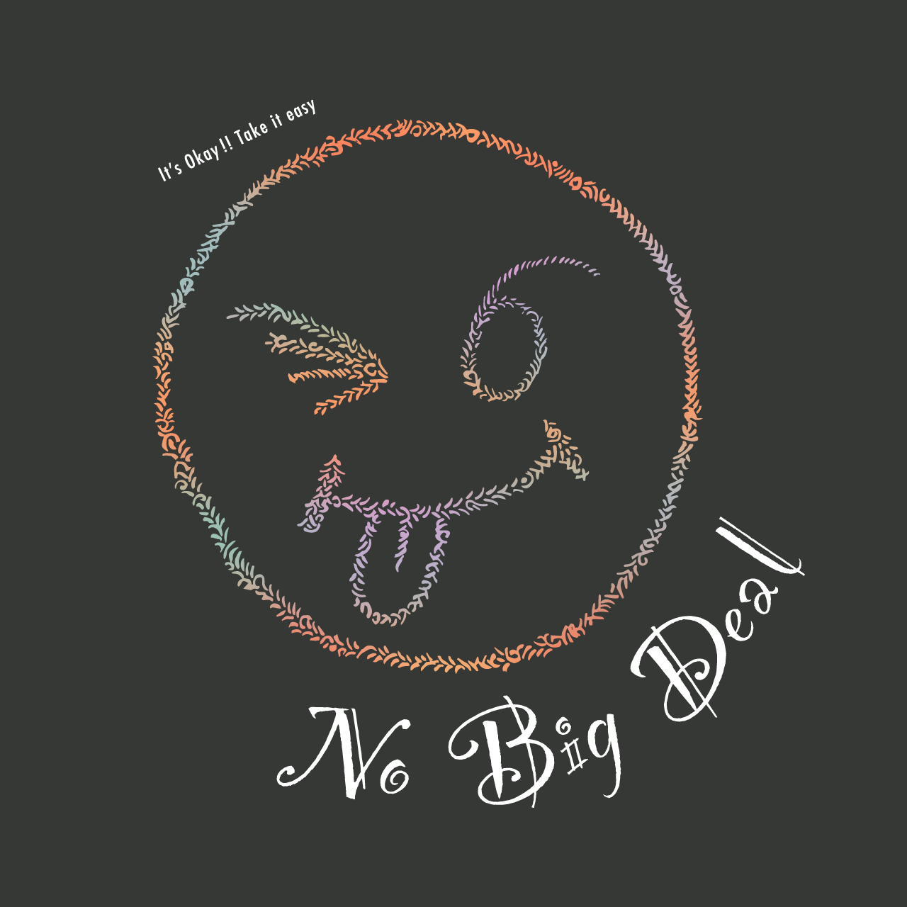 グラフィックTシャツ　No Big Deal Color