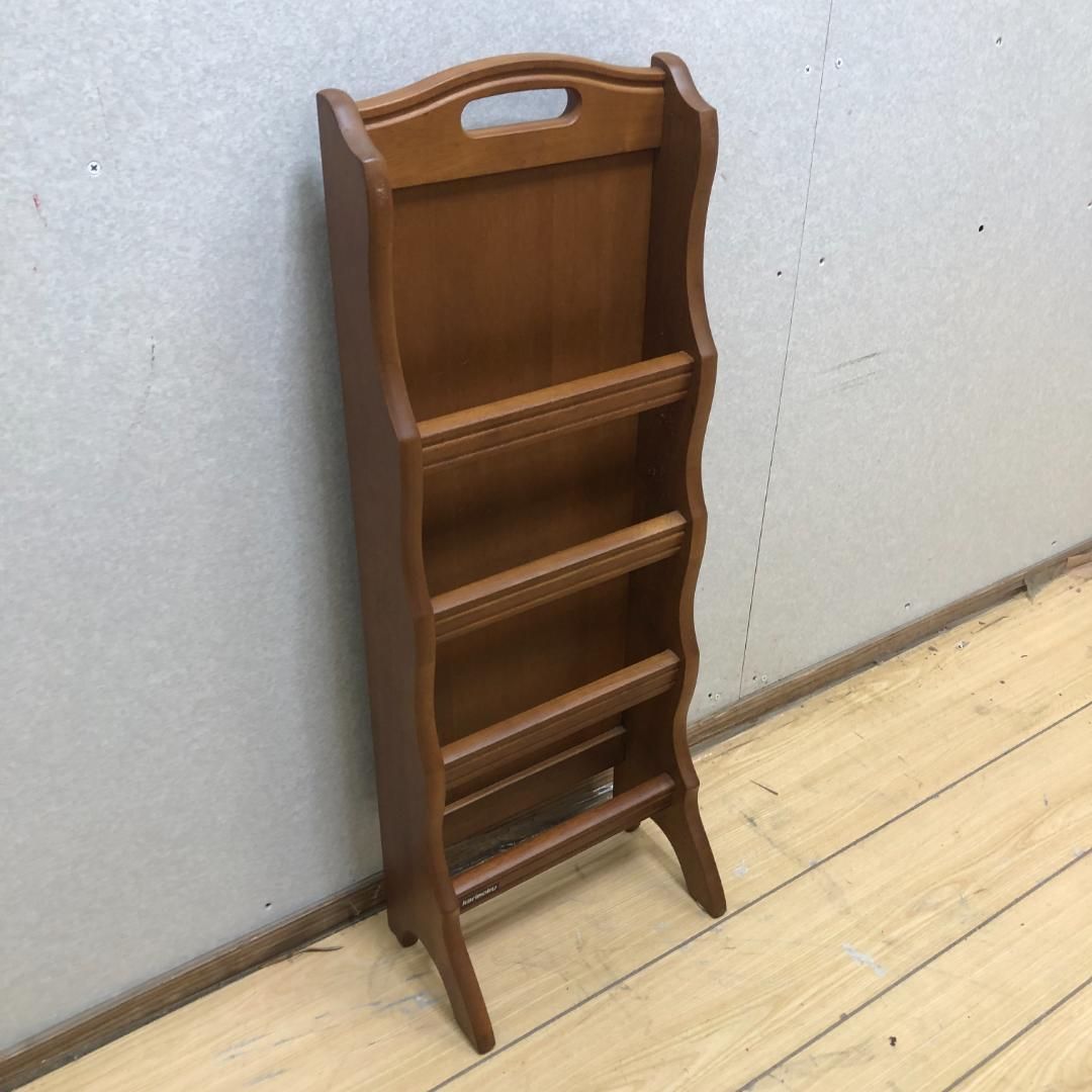 美品 karimoku カリモク スリッパラック 木製 4段 ブラウン