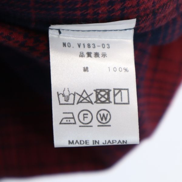 新品 バースト222 18AW チェック柄 シャツ ジャケット 2 赤×紺 vast222 日本製 メンズ 【210303】