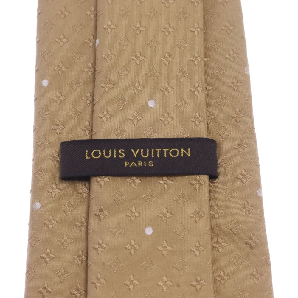 LOUIS VUITTON ベージュ シルク ネクタイ LOUIS VUITTON ルイ・ヴィトン イタリア製 シルク ダミエ