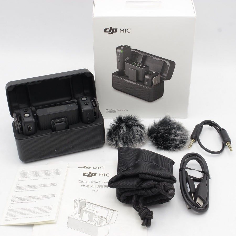 【美品】DJI Mic MICFCC ワイヤレスマイク トランスミッター×2+レシーバー+充電ケース 本体