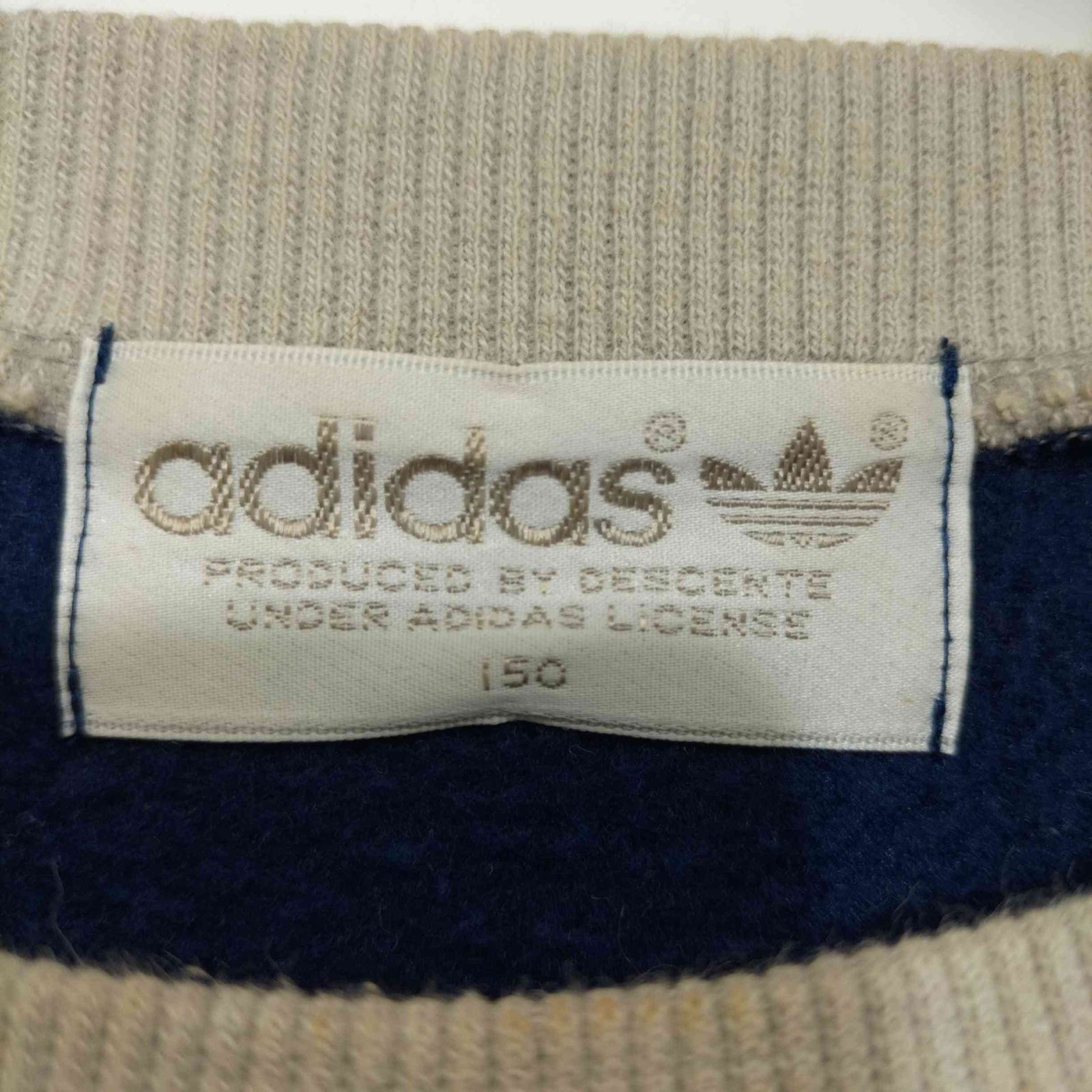 アディダス adidas 80-90s デサント製 トレフォイルロゴ クルー