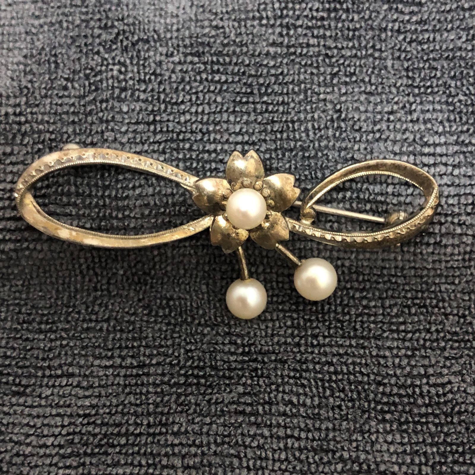 MIKIMOTO ミキモト ブローチ シルバー ヴィンテージ パール 刻印有り SGAW10-8453