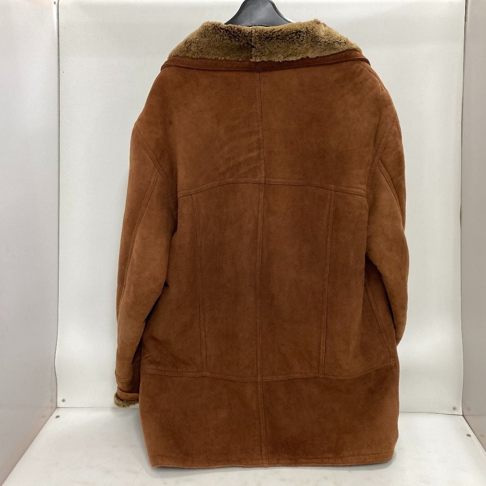 02w18948 ブランド不明 ムートン コート アウター ブラウン M スペイン製 メンズ アウター 品