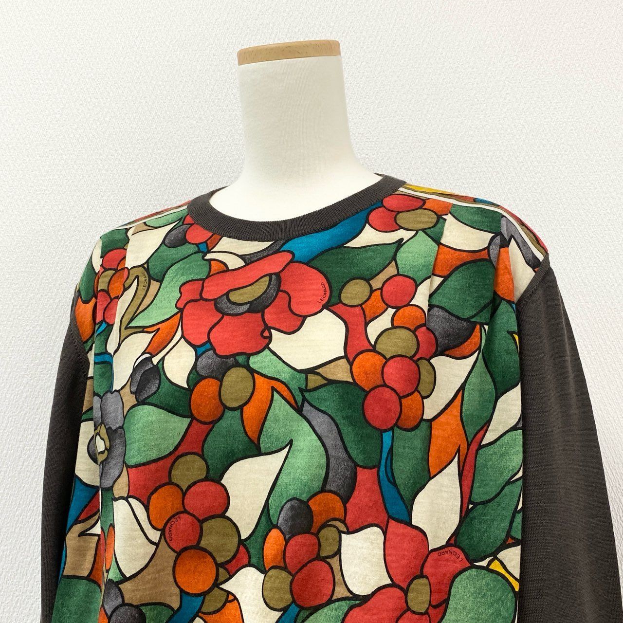 85i12 LEONARD レオナール ハイゲージ ニット セーター トップス 花柄  