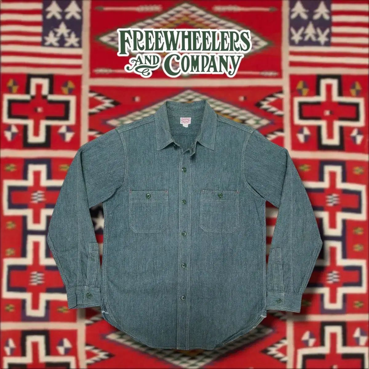 15 FREEWHEELERS(フリーホイーラーズ) ニール キャシディ 鉄道 ベイクヘッド シャツ グリーンペッパー