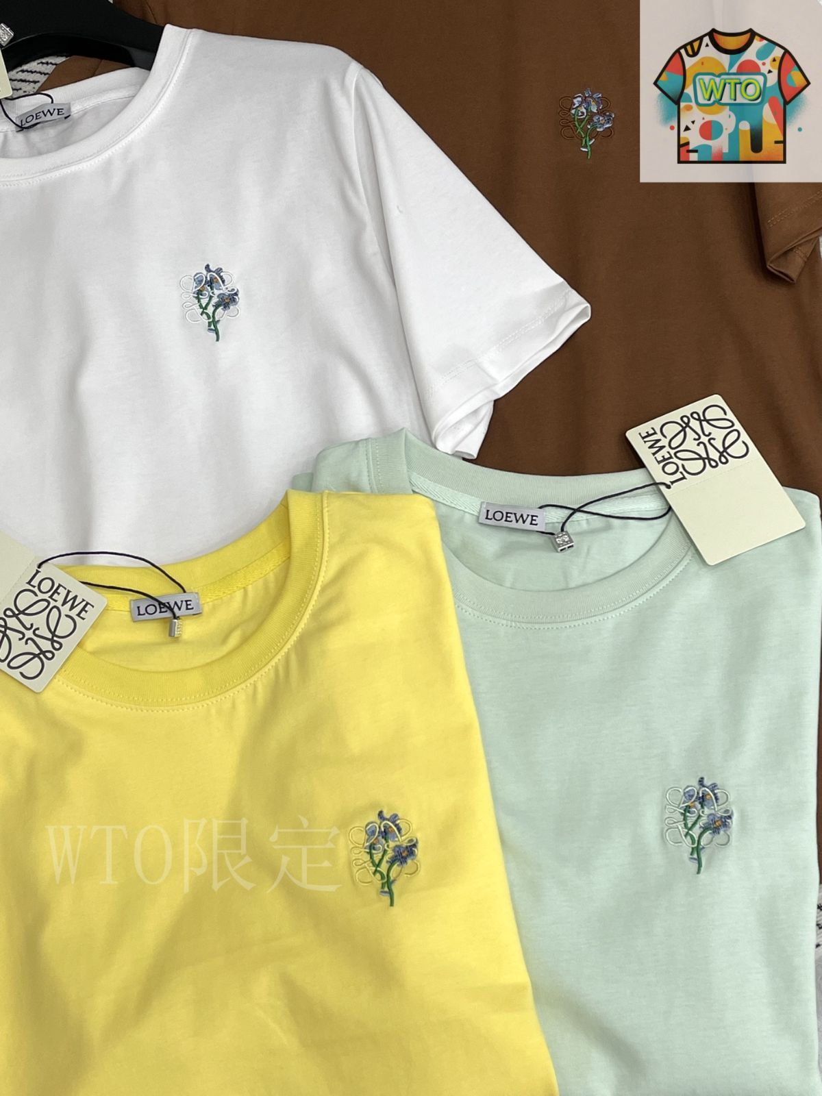今日特価】Loewe シンプル刺繍 花柄 文字ロゴ T シャツ-2 - メルカリ