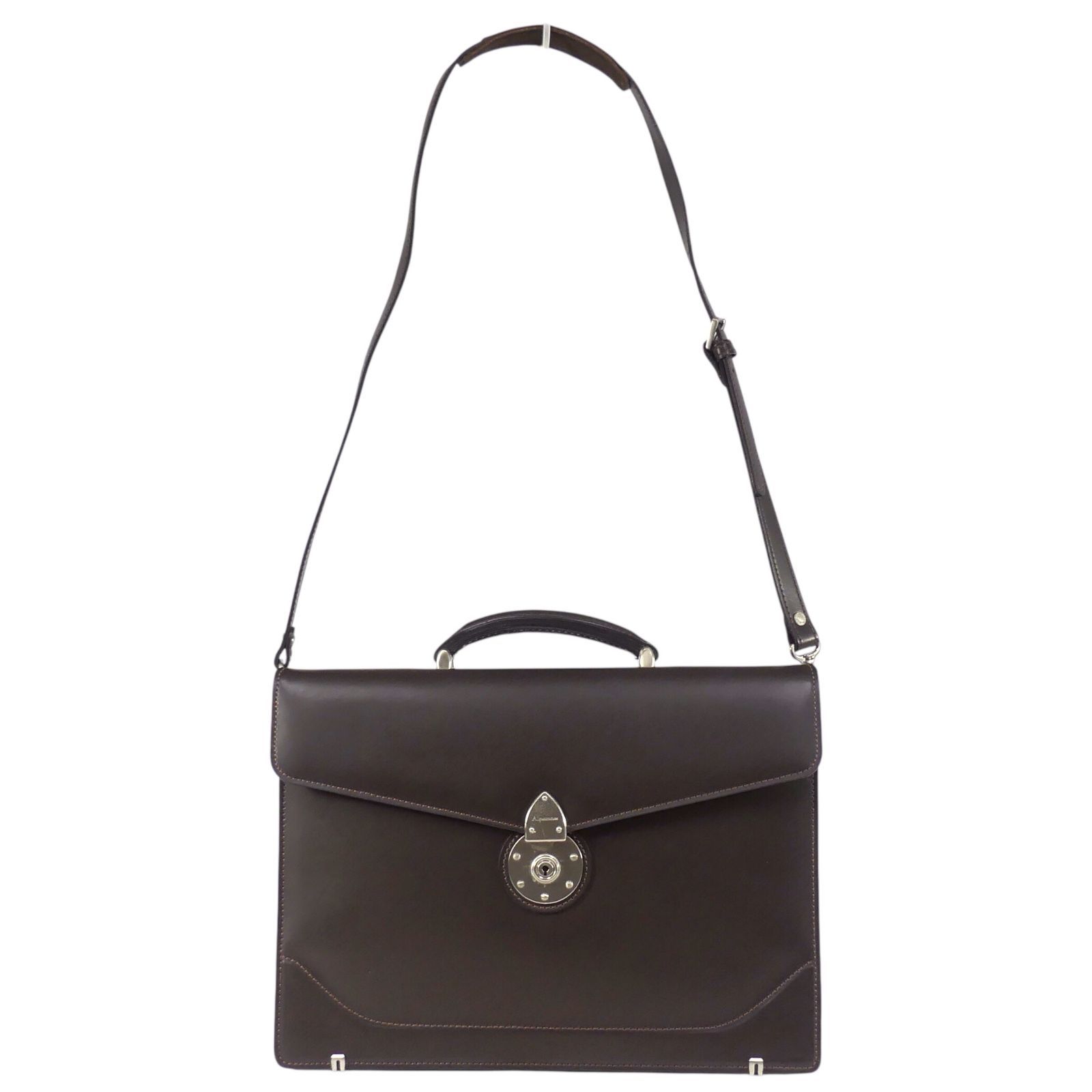 Aquascutum アクアスキュータム 2way ビジネスバッグ 本革