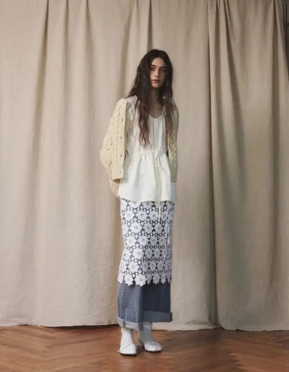 私たちの塩 レース ラップ レイヤード スカート