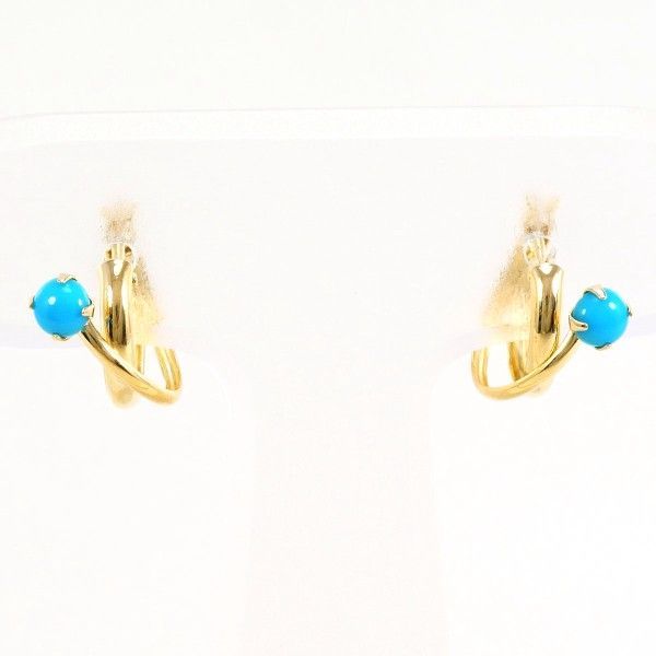 K18YG ピアス earrings ターコイズ 総重量約0.7g