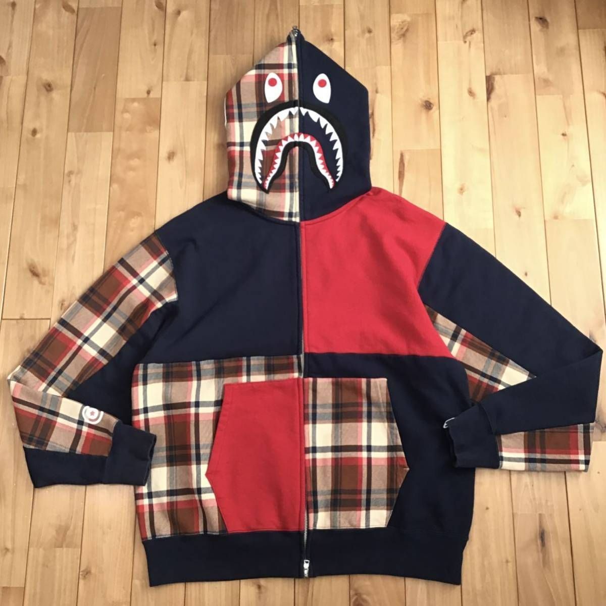 ☆XL☆ ラブジェネ チェック シャーク パーカー crazy check shark 