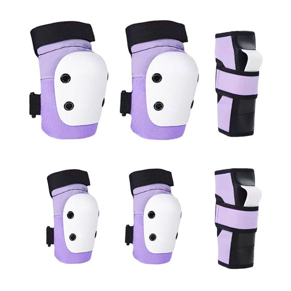 S120CM~150CM（KIDS~LADYS） プロテクター キッズ 子供用と大人用 自転車 スケートボード ローラースケート バイク プロテクター キッズプロテクター 6点セット 手首/肘/膝ガード 保護 収納袋付きプ (S120CM～150CM（KIDS