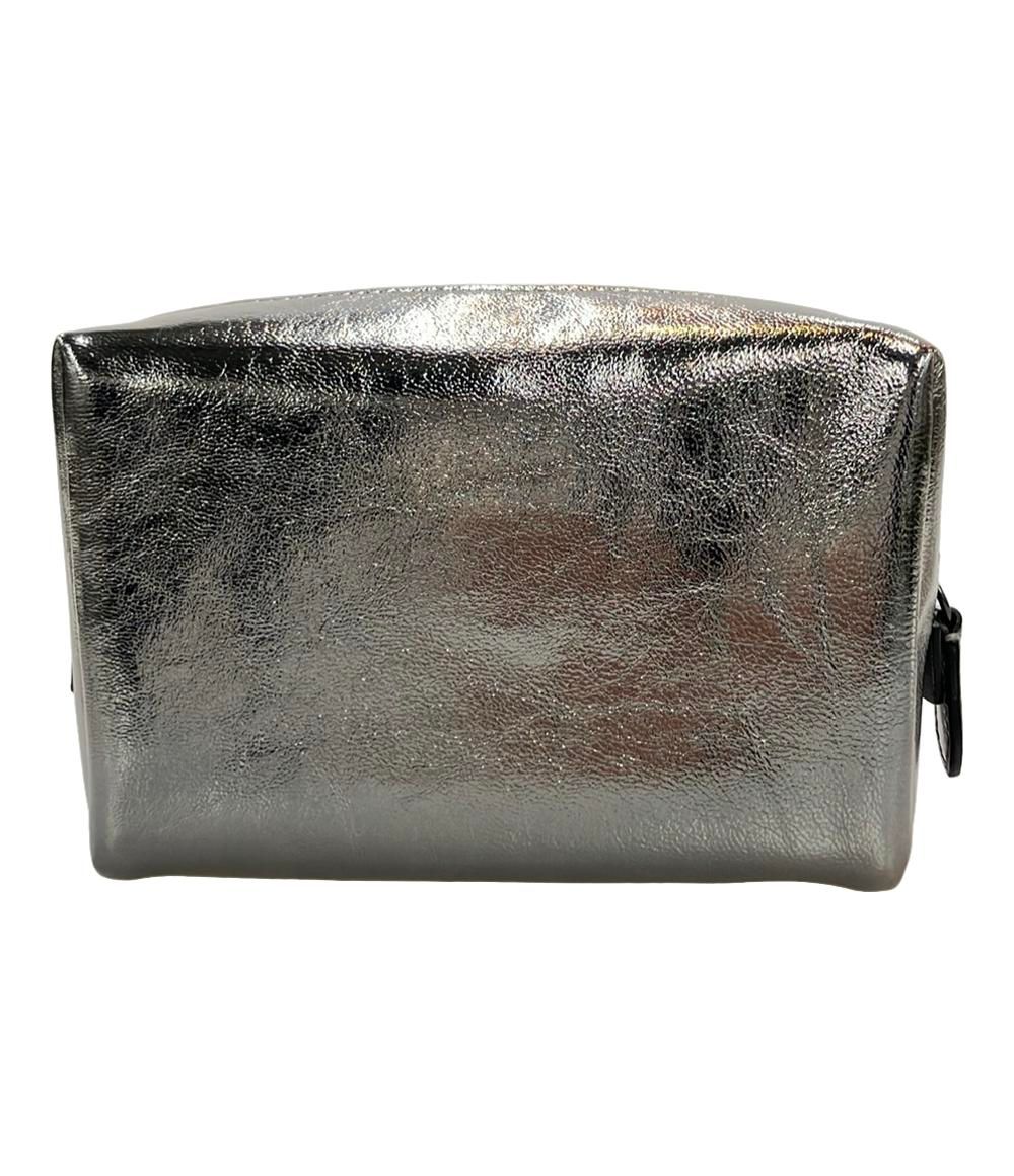 コーチ ポーチ エッセンシャル コスメティックポーチ メタリック レザー CX246 レディース COACH