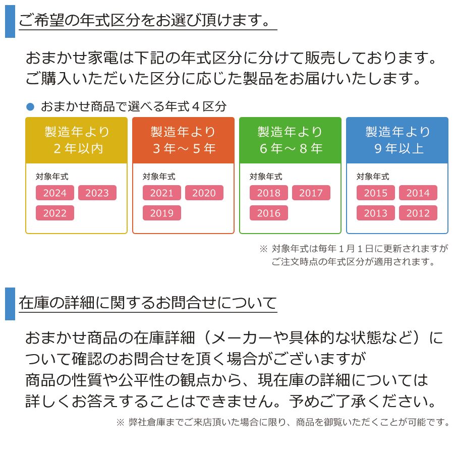 美品ランク/製造年より3年～5年/屋内搬入付き】 国内大手メーカー製 当店おまかせ家電2点セット 長期90日保証 冷蔵庫＆洗濯機 霜取り不要ファン式  一人暮らし ボトムフリーザー - メルカリ