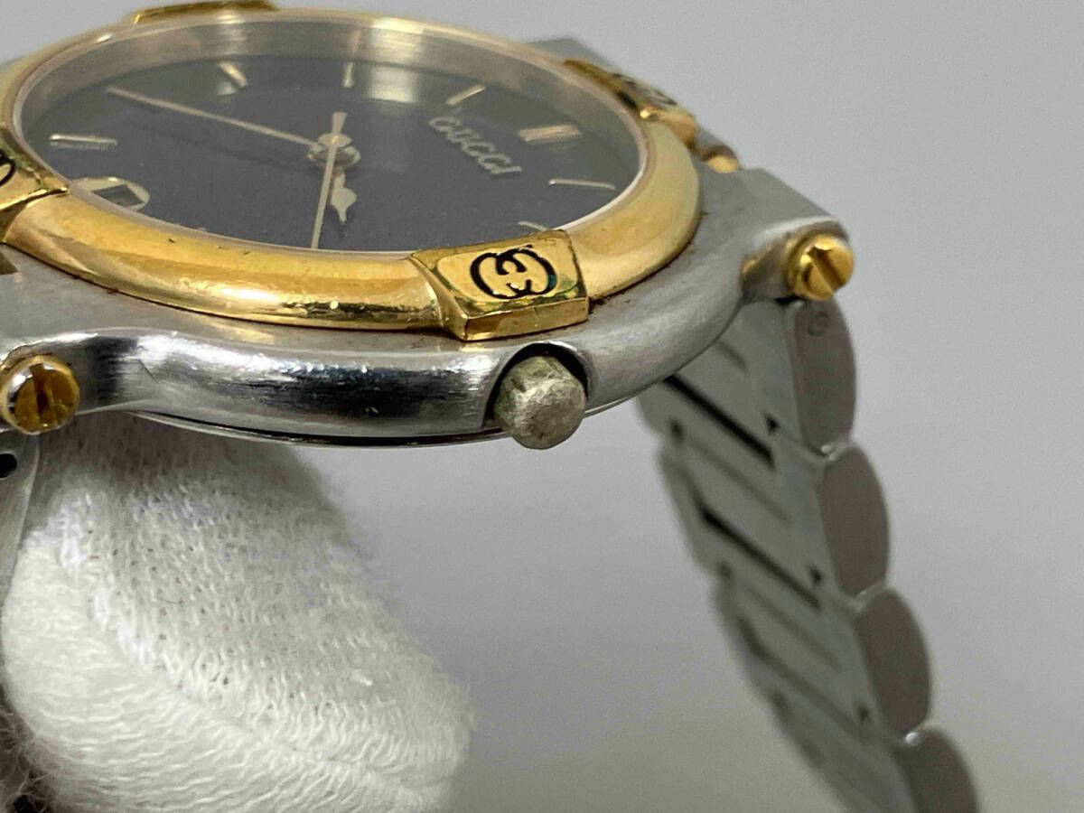 ジャンク GUCCI グッチ／ 9000M／ 黒文字盤／ 0245＊＊＊ 時計