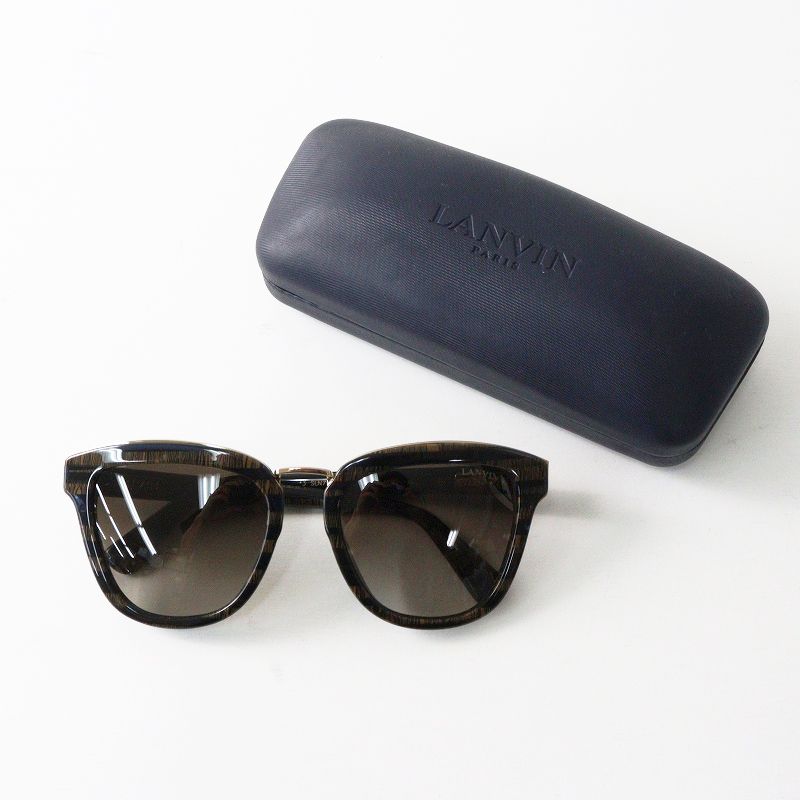 イタリア製 ファーストライン ランバン LANVIN スクエアフレーム サングラス 52□20 |ブラウン 眼鏡 2400014491302