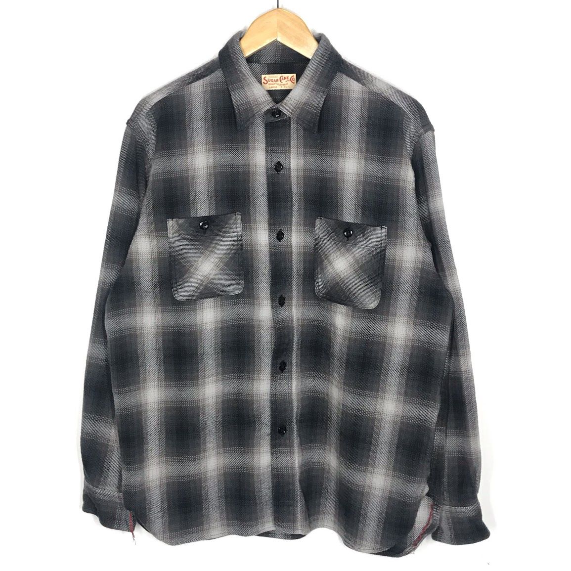 倉吉店 SUGAR CANE | シュガーケーン 長袖シャツ TWILL CHECK WORK SHIRT ネルシャツ ウールシャツ SC29561 グレー系 101