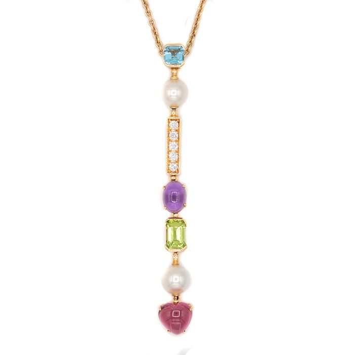 美品】BVLGARI ブルガリ アレグラ マルチストーン ネックレス
