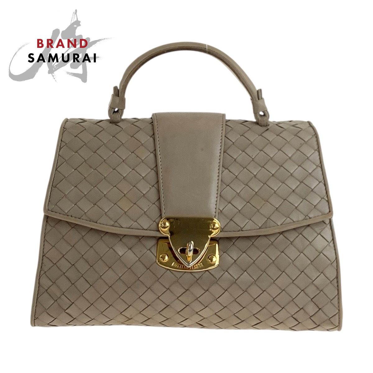 【BOTTEGA VENETA】ボッテガヴェネタ ハンドバック ベージュ ボッテガヴェネタ マキシイントレチャート ザ アルコトート