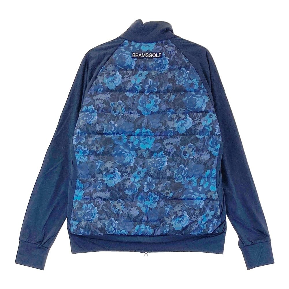 サイズ S BEAMS GOLF ビームスゴルフ ダウン切替 ジップジャケット 花柄 ネイビー系 240101465289 ゴルフウェア レディース ストスト