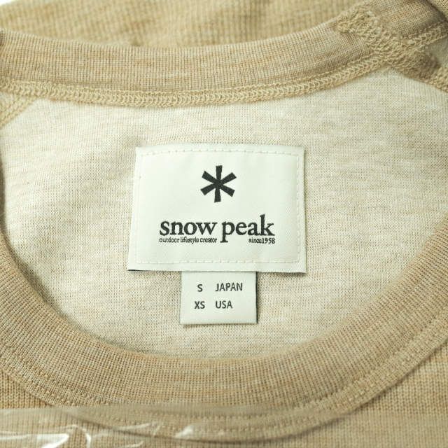 snow peak スノーピーク 日本製 D/F Wool Knit Pullover ウールニットプルオーバー SW-15AU301 XS(JPN) Beige セーター クルーネック ダブルフェイス トップス【新古品】【snow peak】