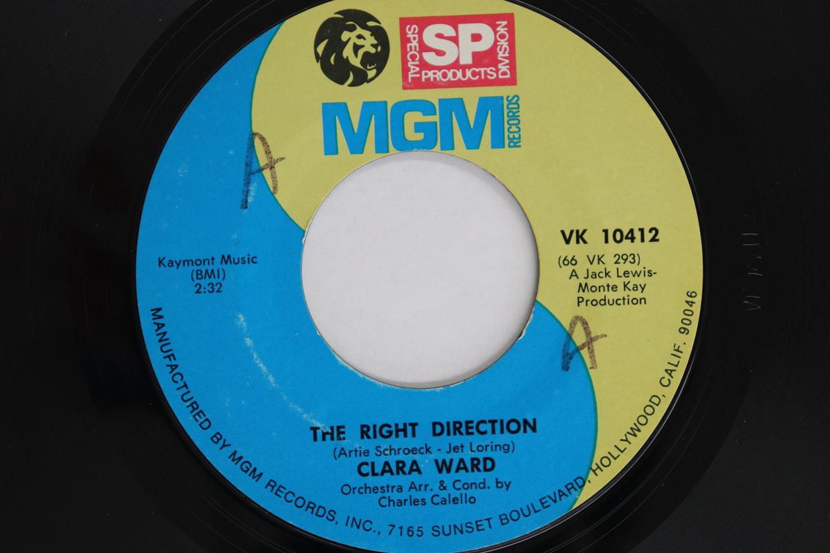 米7” Clara Ward The Right Direction VK10412 MGM Records /00080 米7” Clara Ward The Right Direction VK10412 MGM Records /00080