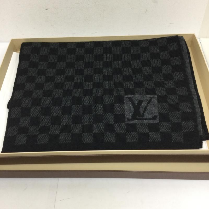 LOUIS VUITTON ルイヴィトン マフラー M74200/エシャルプ/プティ/ダミエ/マフラー/ウール/BLK/総柄/ユニセックス