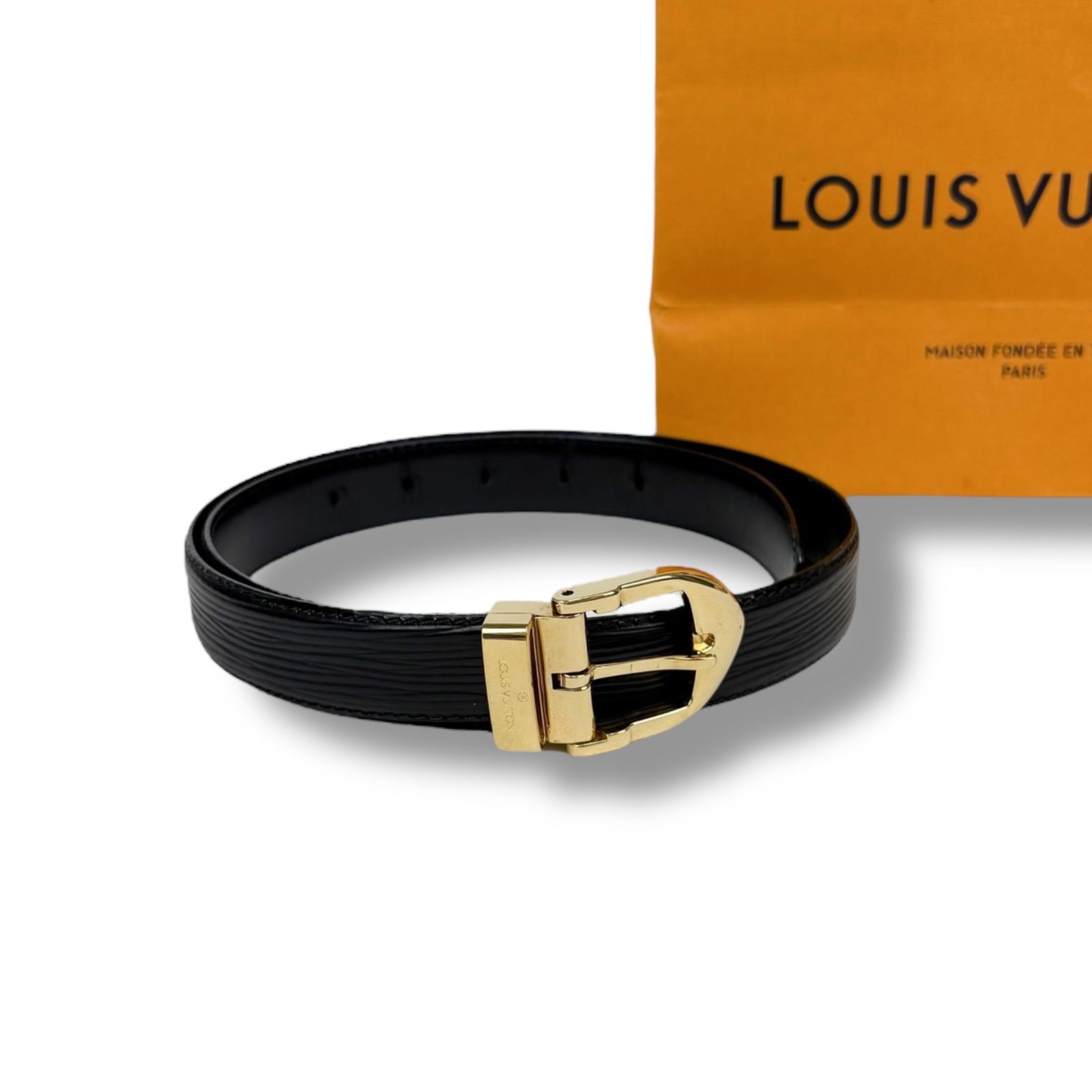 LOUIS VUITTON エピレザー ベルト ブラック【未使用品】 ルイヴィトン LOUIS VUITTON エピレザー ベルト ノワール