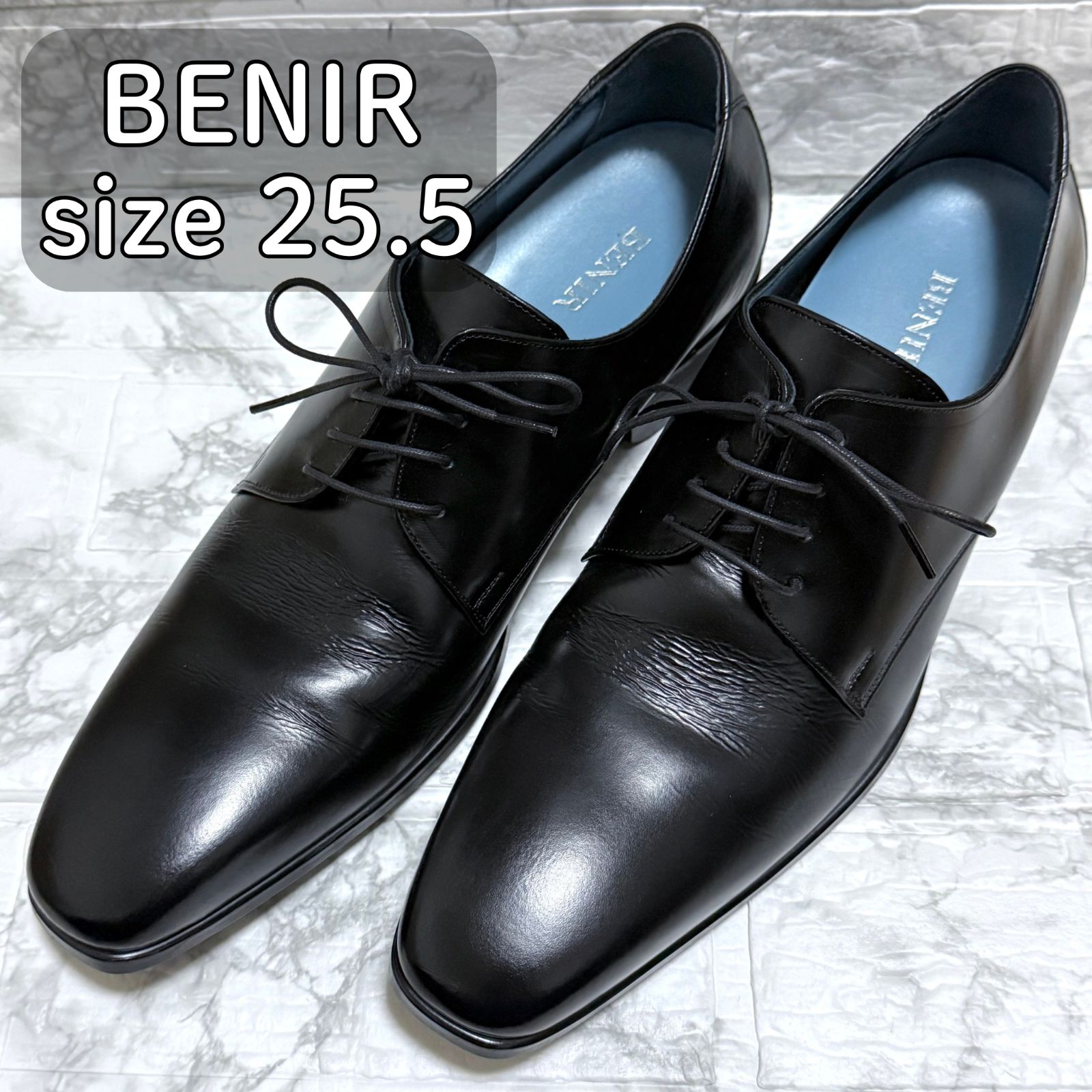 BENIR メンズシューズ 25.5 黒 ベニル ウェディング 結婚式