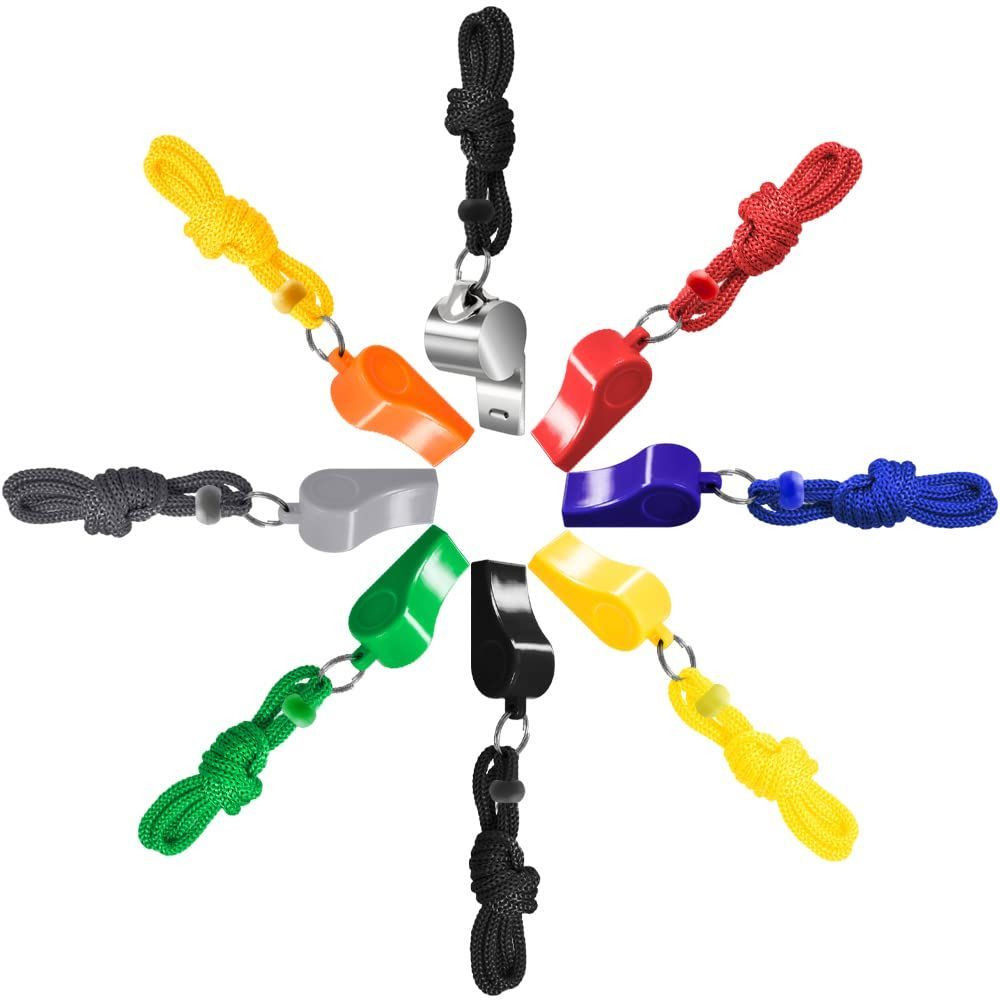 人気商品 緊急用ホイッスル プラスチック 教師用 金属製 子供用 ストラップ付き コーチ 審判用ホイッスル ホイッスル トレーニングホイッスル 8個 FineGood WWW_SKLAD-KIRPICHA_RU