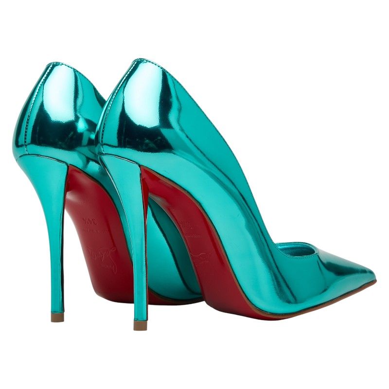 クリスチャンルブタン パンプス ハイヒール 34 1|2 ブルー レザー レディース Christian Louboutin 205-38402