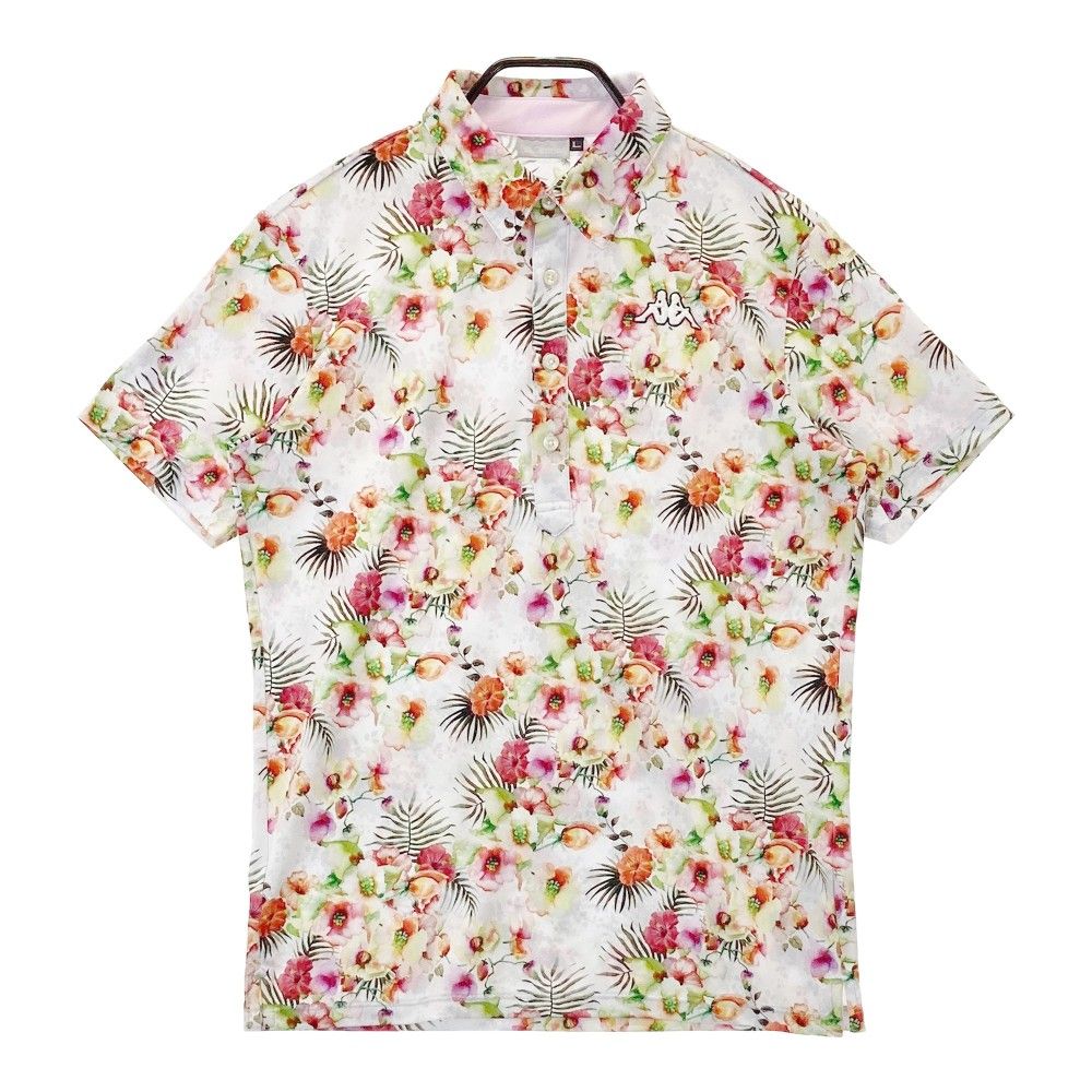 サイズ：L KAPPA GOLF カッパゴルフ  半袖ポロシャツ 花柄 グレー系 [240101290155]# ゴルフウェア メンズ ストスト