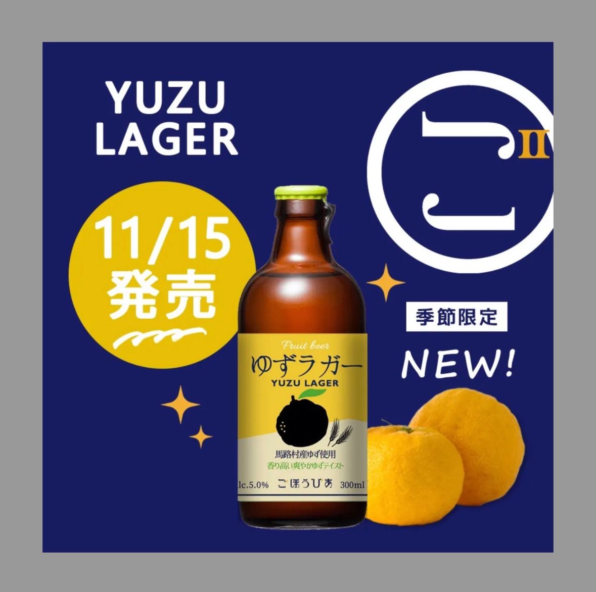 1ケース限定販売　北海道麦酒　ごほうびあ　ゆずラガー　5％　発泡酒クラフトビール-0