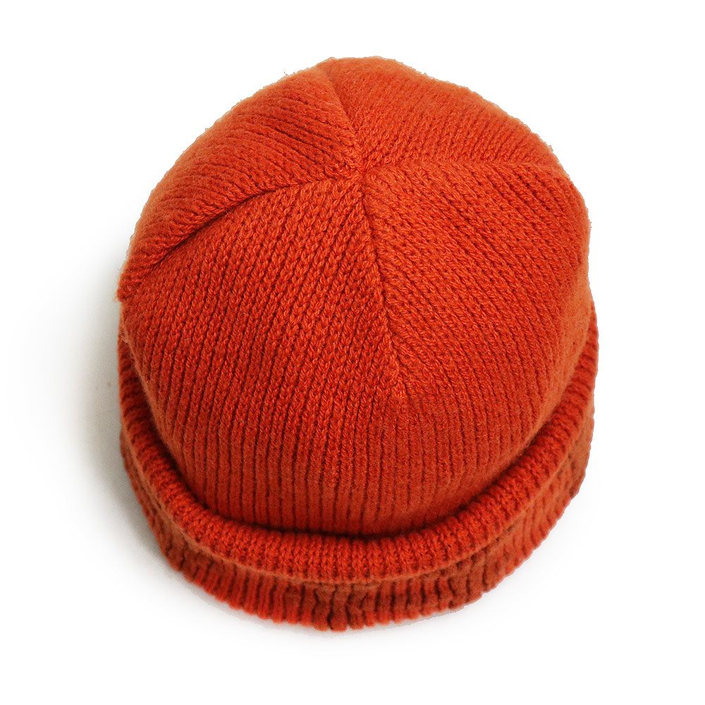 エルメス Hロゴ ニット帽 キャップ 帽子 カシミヤ 100％ オレンジ HERMES（新品同様品）